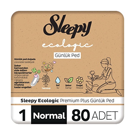 Sleepy Ecologic Premium Plus 80'li Günlük Ped